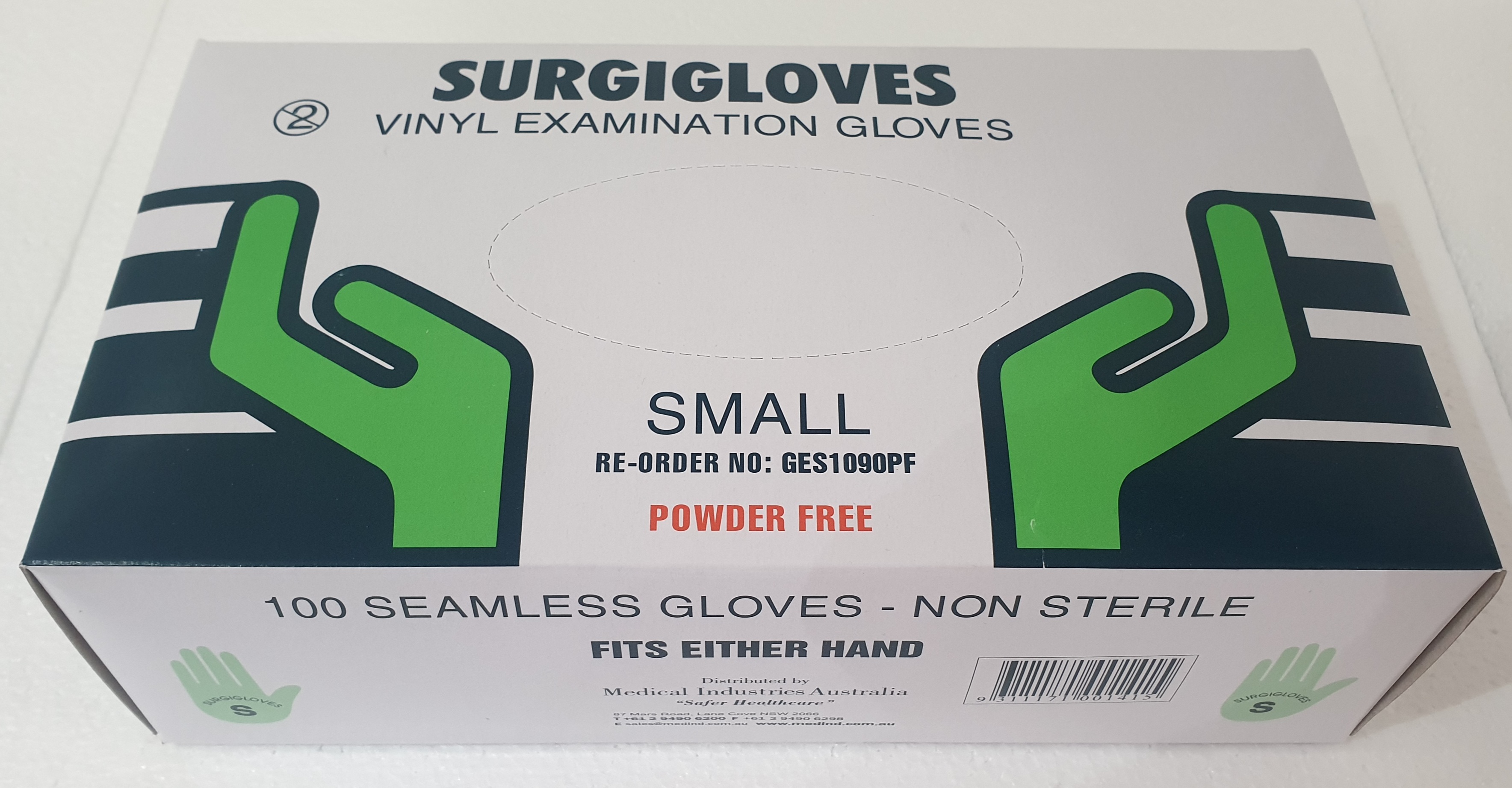 Gloves, Vinyl, Powder Free, Small, Box of 100